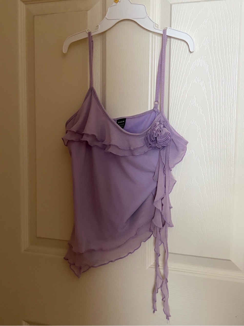 Lavender Ruffle Spaghetti Strap Top